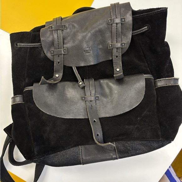 Mila Louise Paris Black Leather and Suede purse Backpack excellent condition main image 4